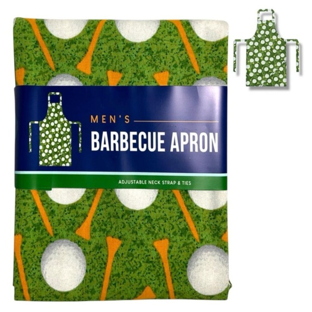 Barbecue Apron Golf Theme Adjustable Cotton Green Unisex Adult Men One Size NEW